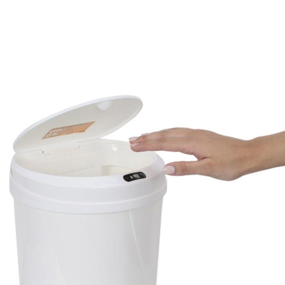 Lixeira Automática Redonda 12 Litros Com Sensor Branca - 4