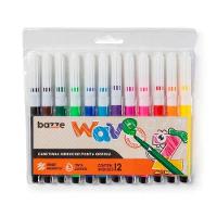 Canetinha Hidrocor Ponta Grossa Wave Com 12 Cores - Bazze 614465 - 1