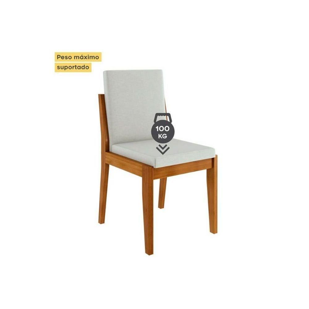 Sala De Jantar Monalisa Com Tampo Madeirado Com Vidro 160cm+ 4 Cadeiras Lady Natural Nesher - 9