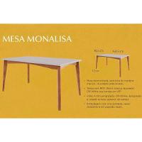 Sala De Jantar Monalisa Com Tampo Madeirado Com Vidro 160cm+ 4 Cadeiras Lady Natural Nesher - 3