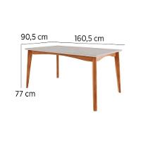 Conjunto Mesa Sala Jantar Monalisa Com Tampo Madeirado Com Vidro 160cm E 4 Cadeiras Lady Natural Nesher - 2