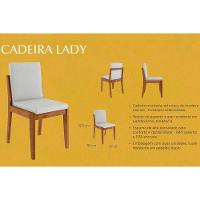 Conjunto Mesa Sala Jantar Monalisa Com Tampo Madeirado Com Vidro 160cm E 4 Cadeiras Lady Natural Nesher - 8