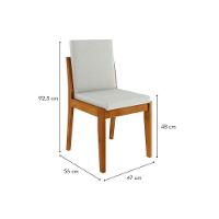Conjunto Mesa Sala Jantar Monalisa Com Tampo Madeirado Com Vidro 160cm E 4 Cadeiras Lady Natural Nesher - 9