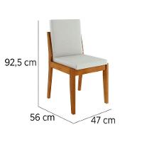 Conjunto Mesa De Cozinha Monalisa Com Tampo Madeirado Com Vidro 160cm E 6 Cadeiras Lady Natural Nesher - 5