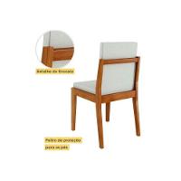 Conjunto Mesa De Cozinha Monalisa Com Tampo Madeirado Com Vidro 160cm E 6 Cadeiras Lady Natural Nesher - 9