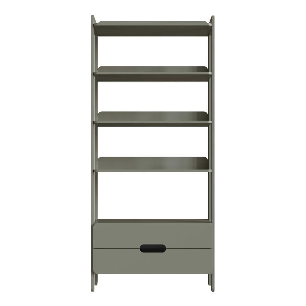 Armário Estante Multiuso 4 Prateleiras E 2 Gavetas Elvis - Verde - 3