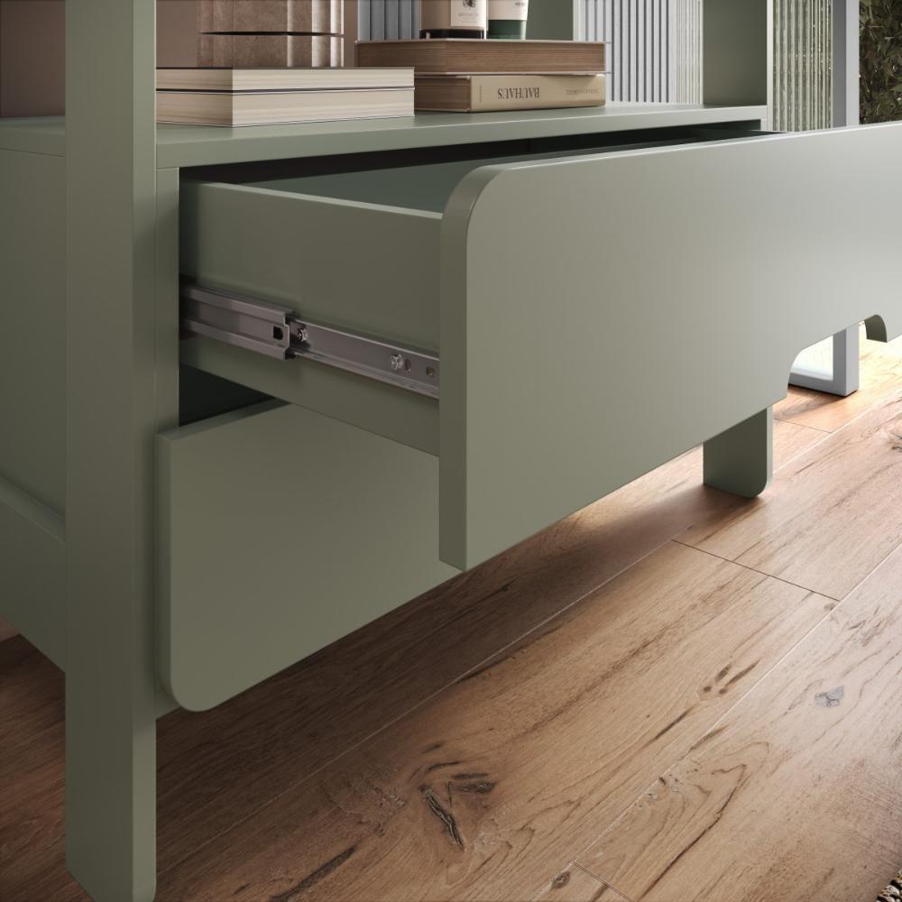 Armário Estante Multiuso 4 Prateleiras E 2 Gavetas Elvis - Verde - 5