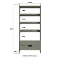 Armário Estante Multiuso 4 Prateleiras E 2 Gavetas Elvis - Verde - 6