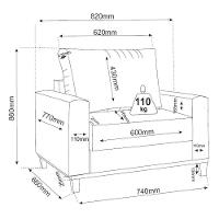 Poltrona Decorativa Sala De Estar Prada Linho Amêndoa Viero Imbuia / Pastel - 3