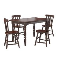 Mesa De Jantar Com 4 Cadeiras Madeira Castanho Piratini Castanho - 1