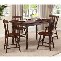 Mesa De Jantar Com 4 Cadeiras Madeira Castanho Piratini Castanho - 2