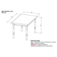 Mesa De Jantar Com 4 Cadeiras Madeira Castanho Piratini Castanho