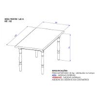 Mesa De Jantar Madeira E Mdp 160x80cm Castanho Piratini Castanho - 2