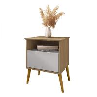 Mesa De Cabeceira Cancun Cinamomo Com Off White Bechara Cinamomo Com Off White - 1