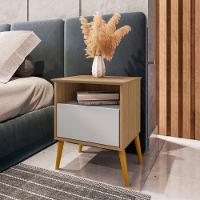 Mesa De Cabeceira Cancun Cinamomo Com Off White Bechara Cinamomo Com Off White - 2