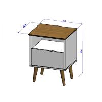 Mesa De Cabeceira Cancun Cinamomo Com Off White Bechara Cinamomo Com Off White - 4