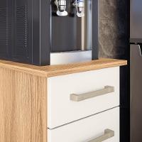 Balcão Multiuso Isis Simples 1 Porta 1 Gaveta Nicioli Freijo Com Off White