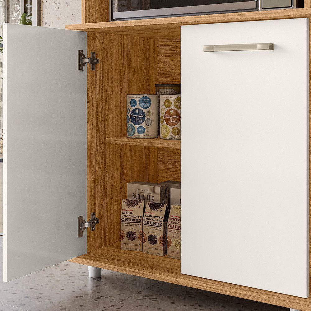 Balcão Multiuso Isis 2 Portas Freijo Com Off White Nicioli Freijo Com Off White - 3