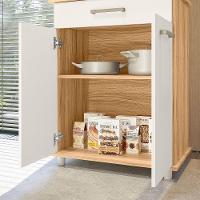 Balcão Multiuso Isis Duplo 2 Portas 1 Gaveta Nicioli Freijo Com Off White - 3