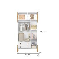 Guarda-roupa Com 3 Portas 2 Gavetas E Nicho Fantasia Branco - 2