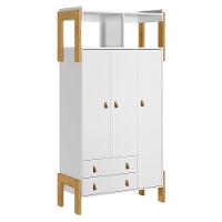 Guarda-roupa Com 3 Portas 2 Gavetas E Nicho Fantasia Branco - 3