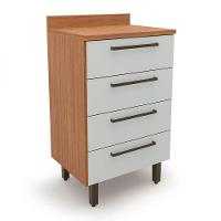 Balcão Gaveteiro 4 Gavetas Evolution Plus Freijo Off White Freijo Com Off White - 1