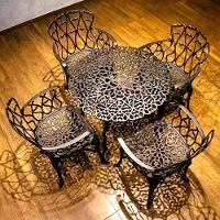 Conjunto De Jardim Modelo Viena Mesa E 4 Cadeiras Piscina Marrom - 2