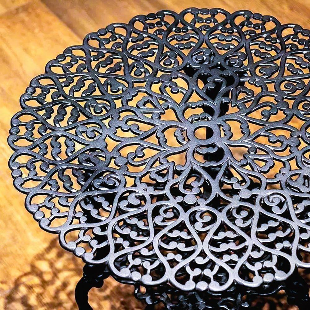 Conjunto De Jardim Modelo Viena Mesa E 4 Cadeiras Piscina Preto - 5