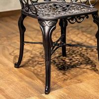 Conjunto De Jardim Modelo Viena Mesa E 4 Cadeiras Piscina Preto - 8