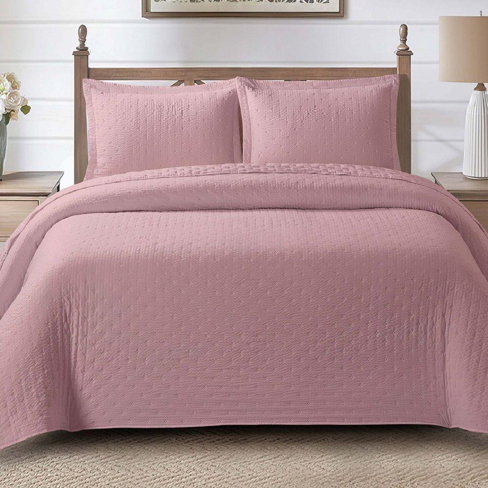 Cobre Leito Queen Lume Dupla Face 3pç 100% Poliéster Malva - 3