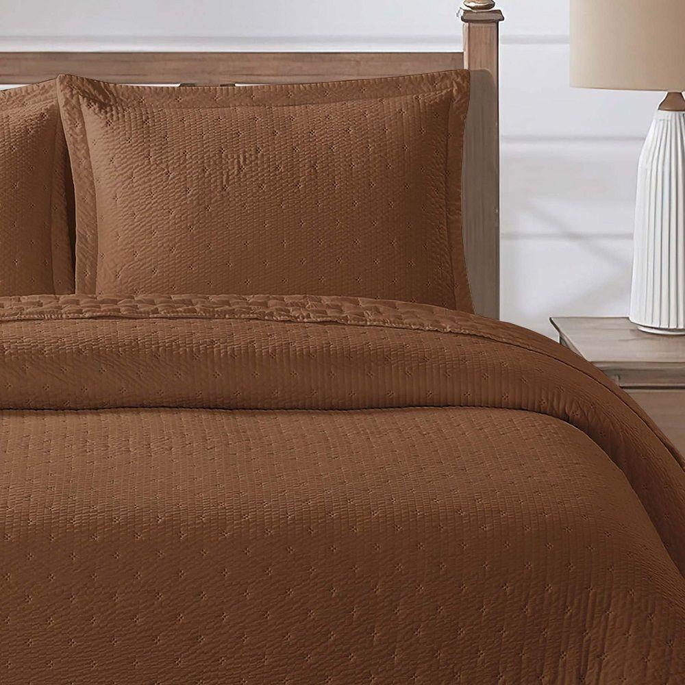 Cobre Leito Queen Lume Dupla Face 3pç 100% Poliéster Marrom - 3