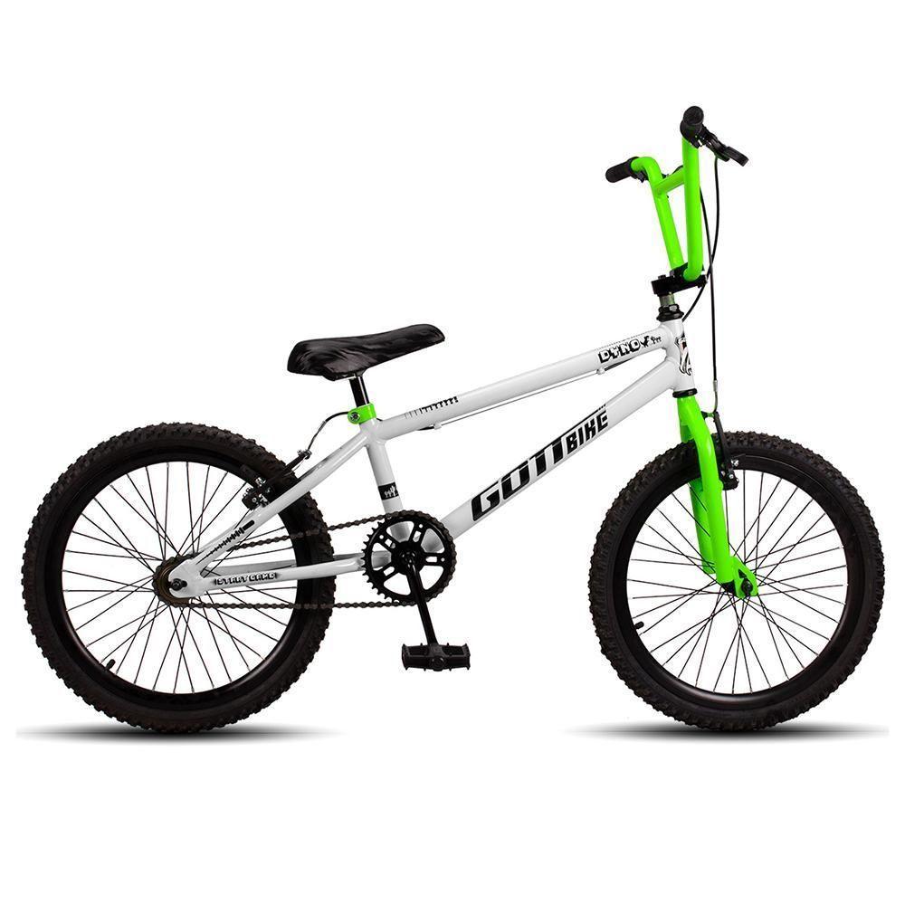 Bicicleta Infantil Aro 20 Bmx Freio V-brake Branco E Verde Gottbike - 1