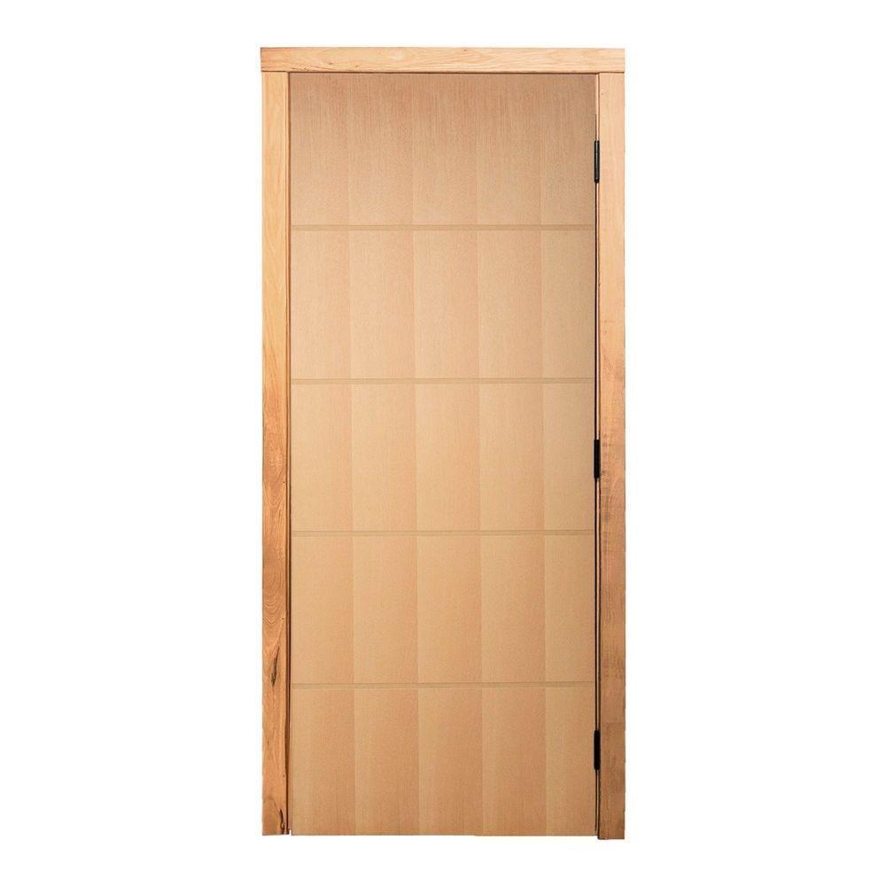 Porta De Giro Frisada P- Verniz 210x80 F03 Caixilho De Porta Medida 12 - 2