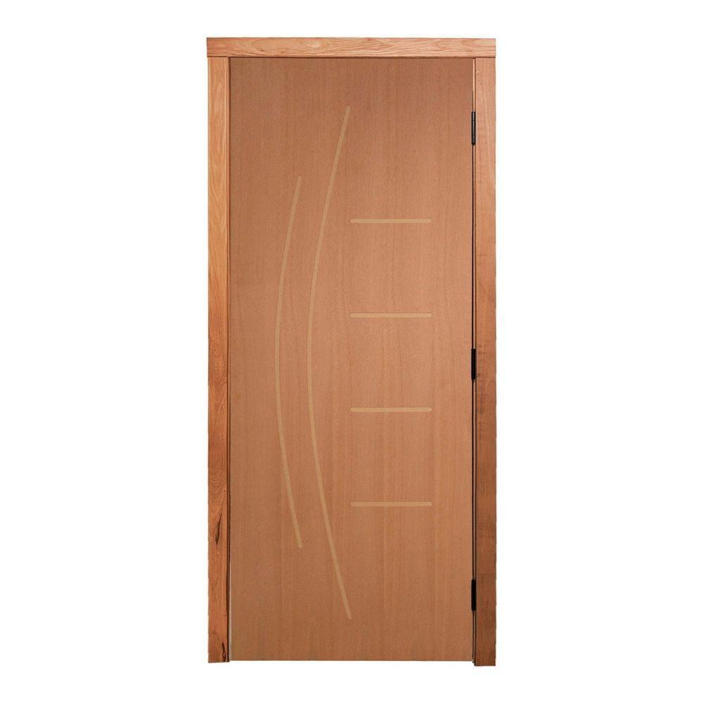 Porta De Giro Frisada P- Verniz 210x80 F08 Smile Caixilho De Porta Medida 10 - 3