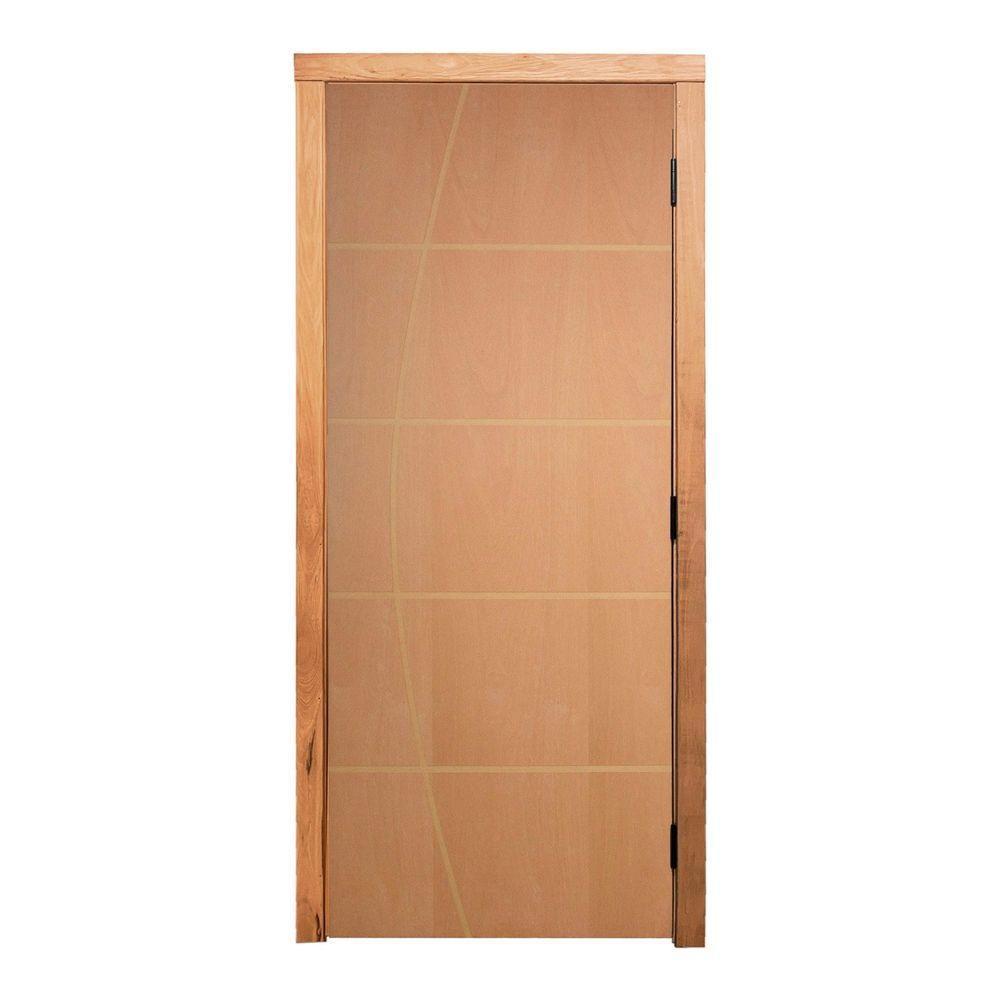 Porta De Giro Frisada P- Verniz 210x80 F01 Caixilho De Porta Medida 10 - 2