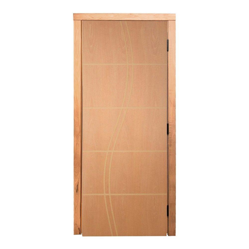 Porta De Giro Frisada P- Verniz 210x80 Fs Duplo Caixilho De Porta Medida 14 - 2