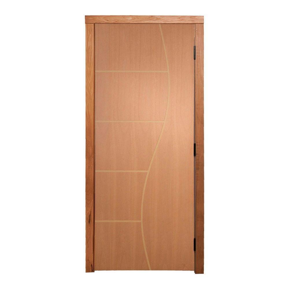 Porta De Giro Frisada P- Verniz 210x80 F07 Caixilho De Porta Medida 14 - 2