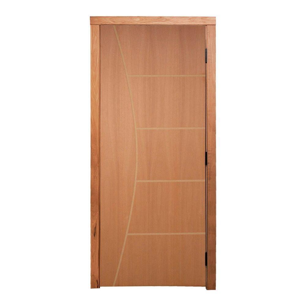 Porta De Giro Frisada P- Verniz 210x80 F04 Caixilho De Porta Medida 12 - 3