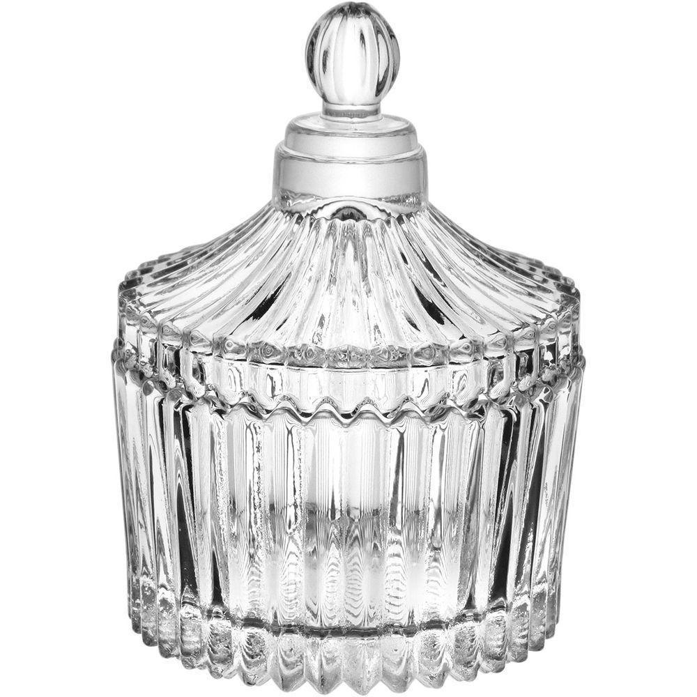 Potiche Decorativo Bomboniere Redondo Home&co Com Tampa Vidro 9x6x6cm Transparente - 1