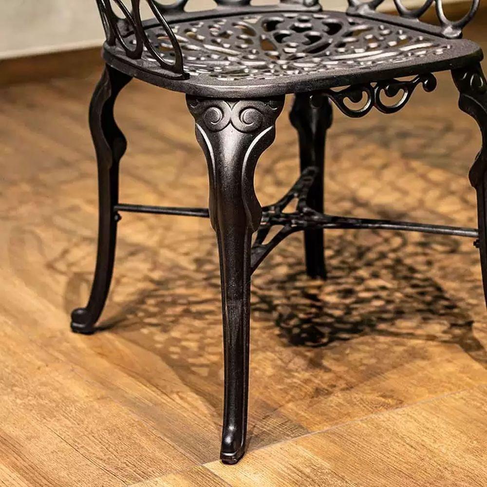 Conjunto Mesa 2 Poltronas Viena Premium Jardim Varanda Sacada Preto - 6