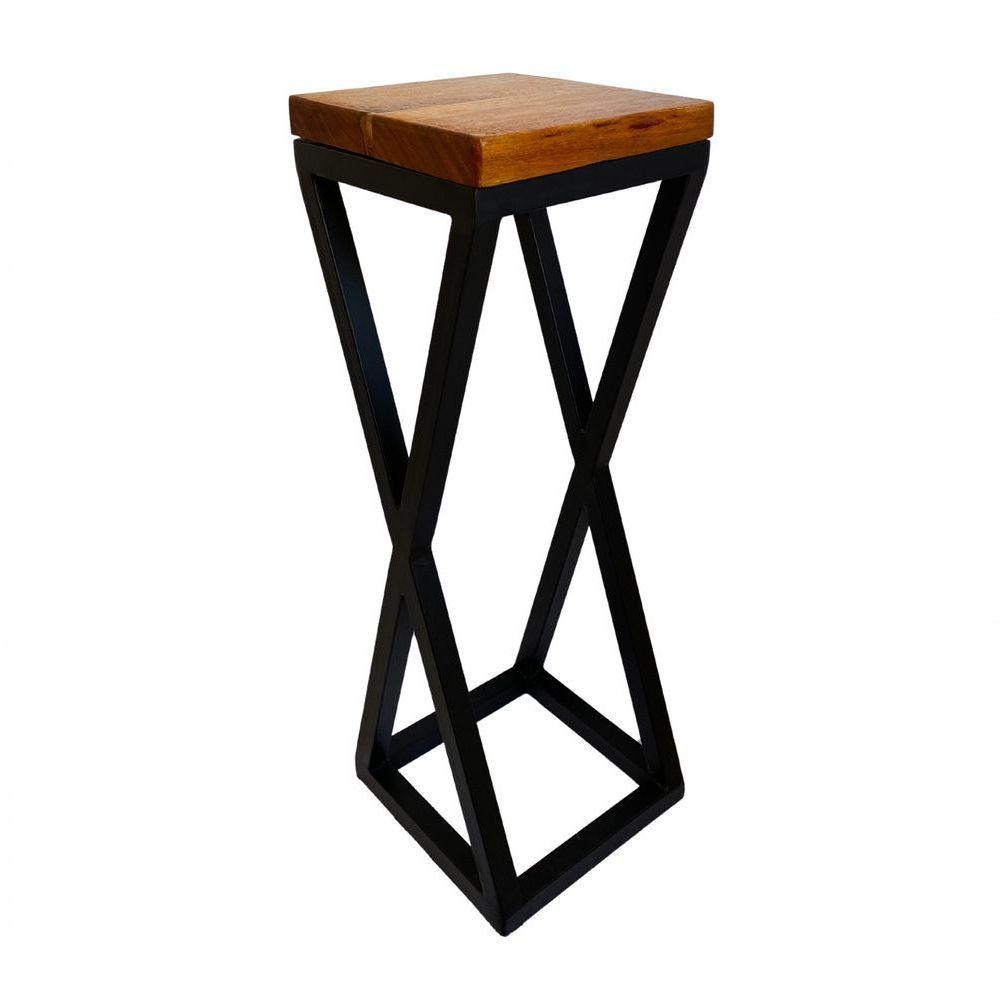 Jogo De Mesa Bistro 4 Banqueta Alta Cozinha Bancada Varanda Bar Preto - 4