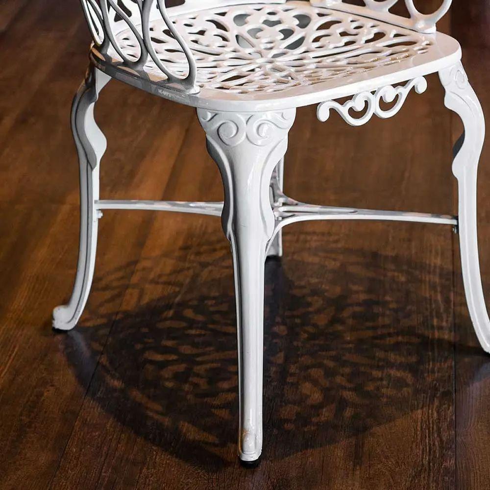 Conjunto Mesa 2 Poltronas Viena Premium Jardim Varanda Sacada Branco - 2