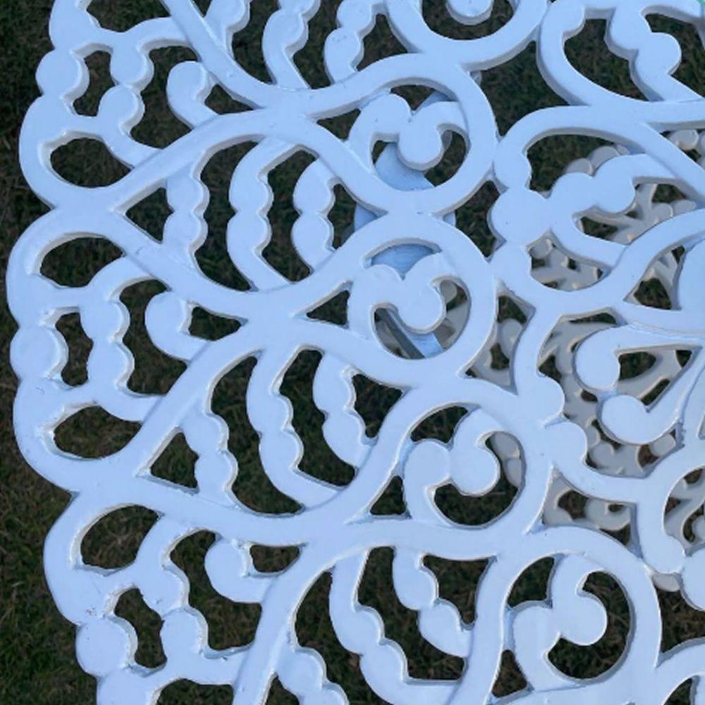 Conjunto Mesa 2 Poltronas Viena Premium Jardim Varanda Sacada Branco - 4