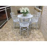 Conjunto Mesa 2 Poltronas Viena Premium Jardim Varanda Sacada Branco - 5