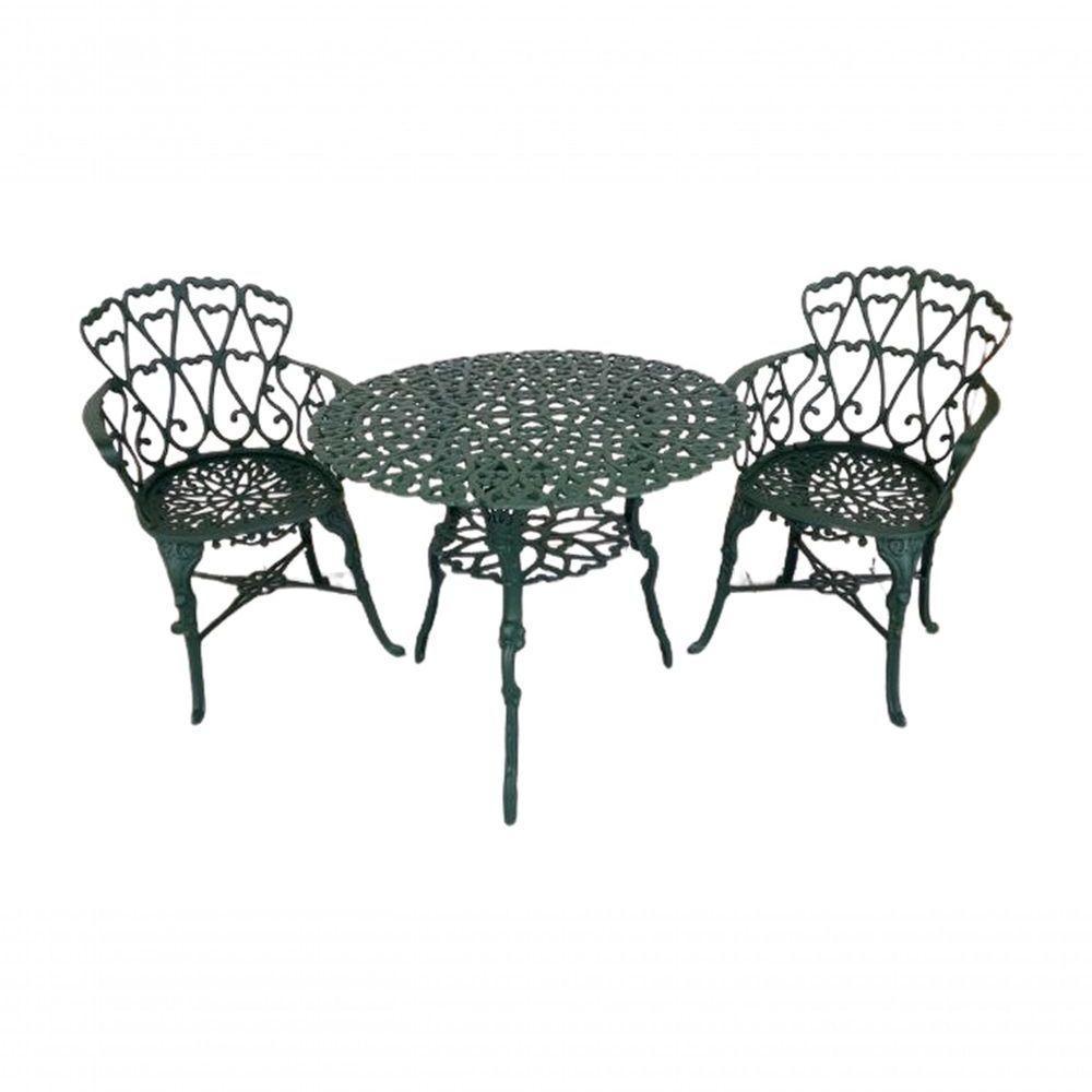 Conjunto Mesa 2 Poltronas Viena Premium Jardim Varanda Sacada Verde - 1