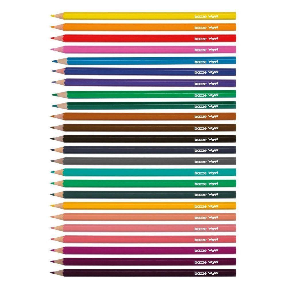 Lápis De Cor Wave - 24 Cores - Bazze 611860 - 1
