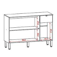 Balcão De Cozinha 3 Portas 1 Gaveta Com Tampo 1,20m Vert Plus Madeirado Off White Kit's Paraná Madeira Off - 2