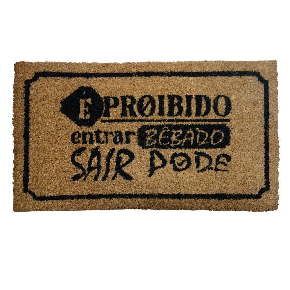 Tapete Capacho Proibido Borracha E Fibra De Coco 33x60x15mm - 1