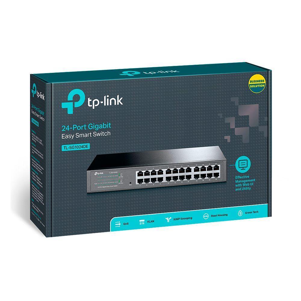 Switch Easy Smart Tp-link 24 Portas Gigabit 10-100-1000 Mbps | Tl-sg1024de - 4
