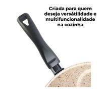 Frigideira Multifuncional Com Divisórias Antiaderente E Design Bege Stone 4 Em 1 Premium - 2